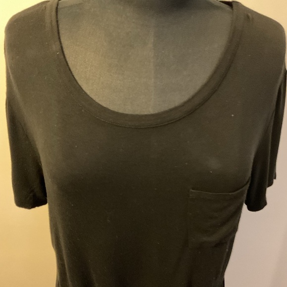 4. Cha Sor Black Shirt Dress Drawstring Waist Short Sleeve Keyhole Back Size M - Picture 5 of 8